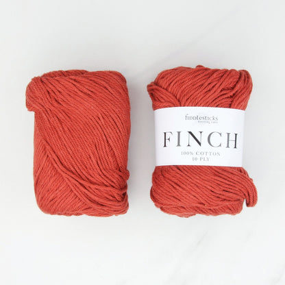 Fiddlesticks Finch in colourway Terracotta – 10ply weight cotton yarn