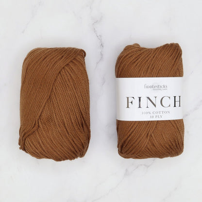 Fiddlesticks Finch in colourway Tobacco – 10ply weight cotton yarn