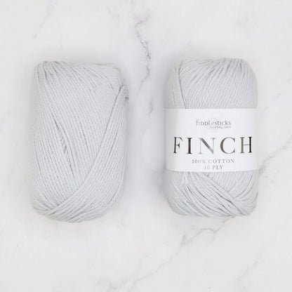 Fiddlesticks Finch in colourway Pale Grey – 10ply weight cotton yarn