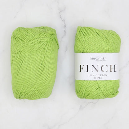 Fiddlesticks Finch in colourway Lime – 10ply weight cotton yarn