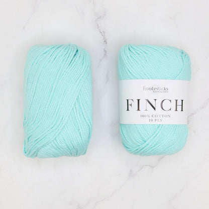 Fiddlesticks Finch in colourway Aqua – 10ply weight cotton yarn