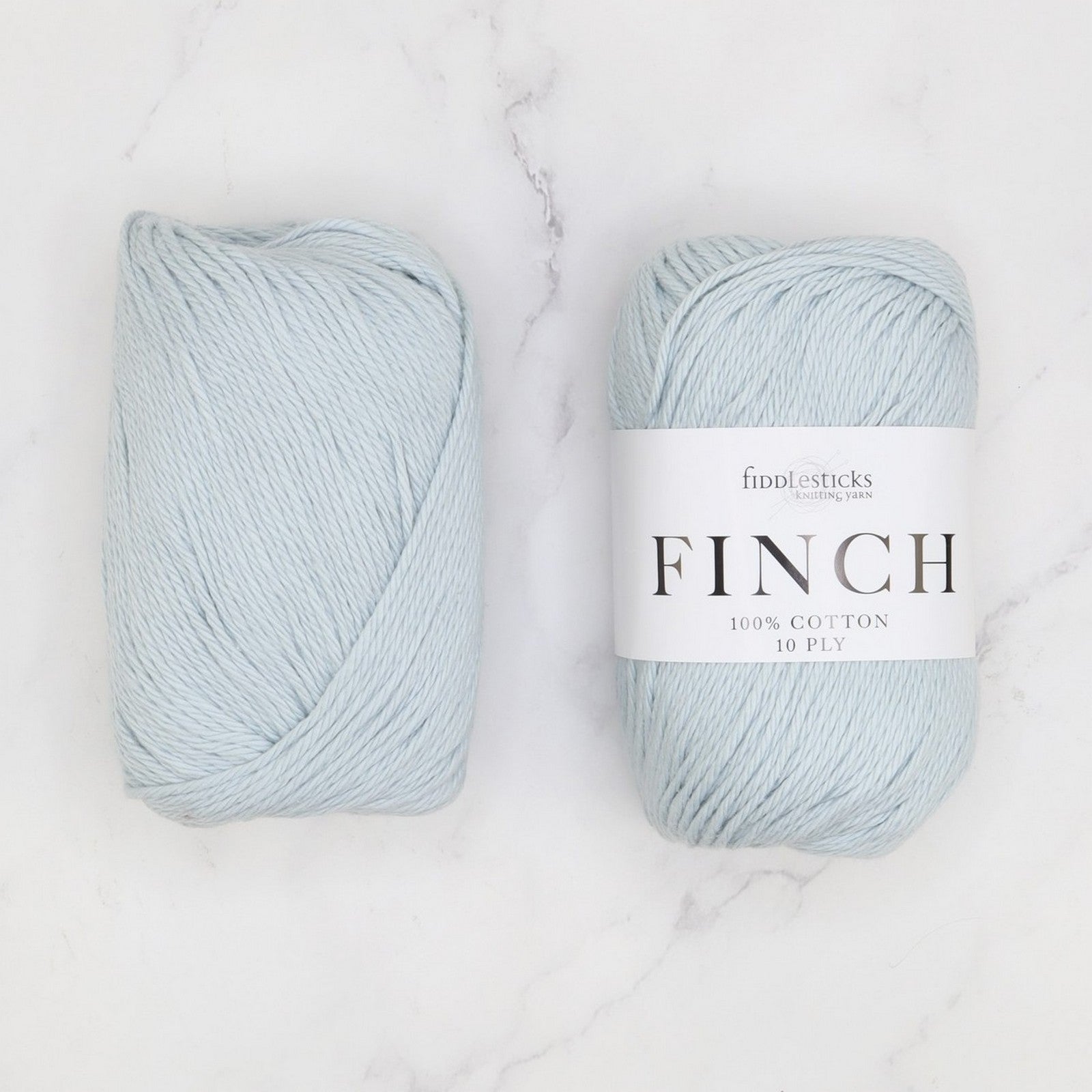 Fiddlesticks Finch in colourway Baby Blue – 10ply weight cotton yarn