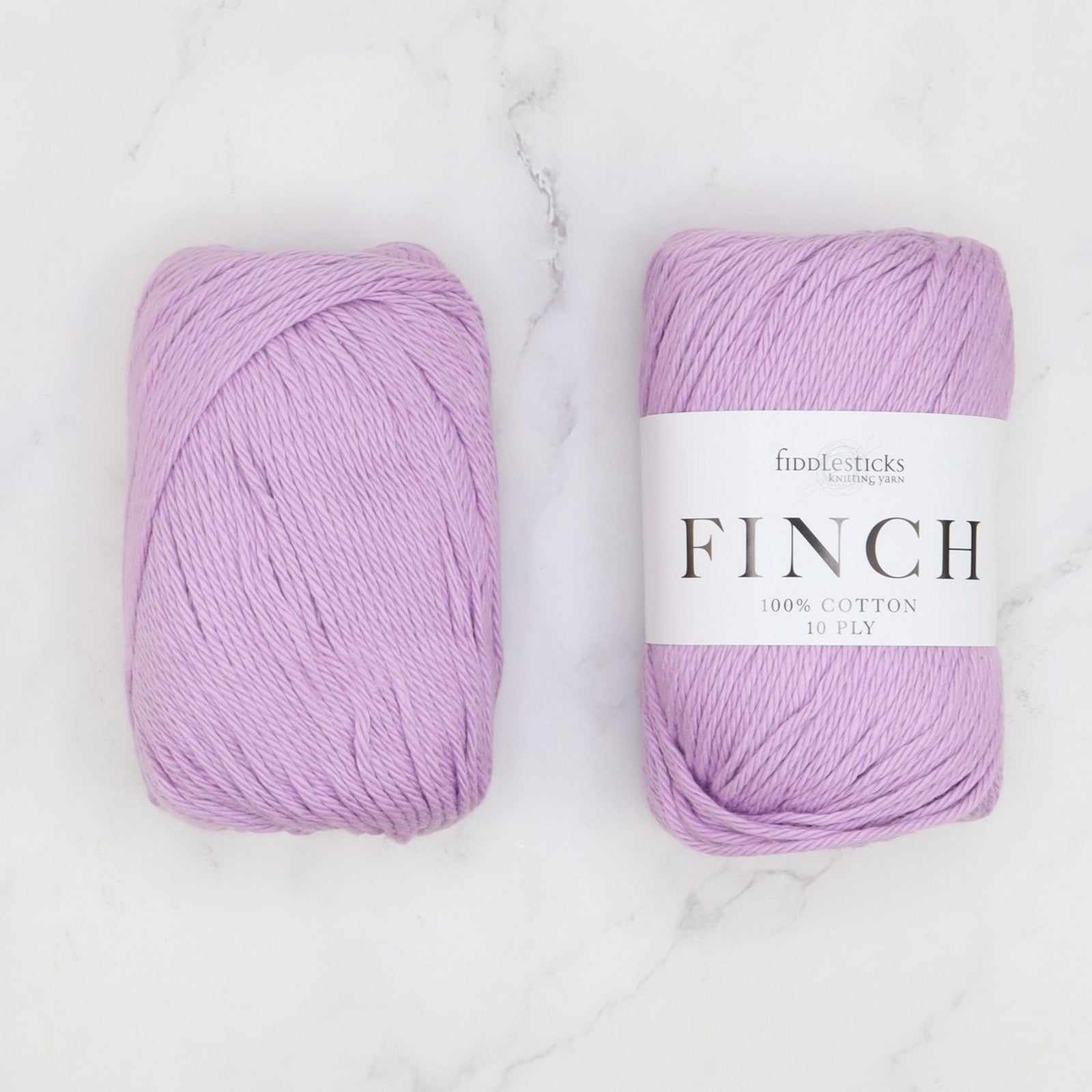 Fiddlesticks Finch in colourway Lavender – 10ply weight cotton yarn