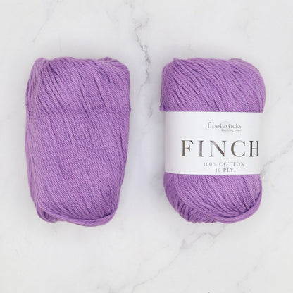 Fiddlesticks Finch in colourway Violet – 10ply weight cotton yarn