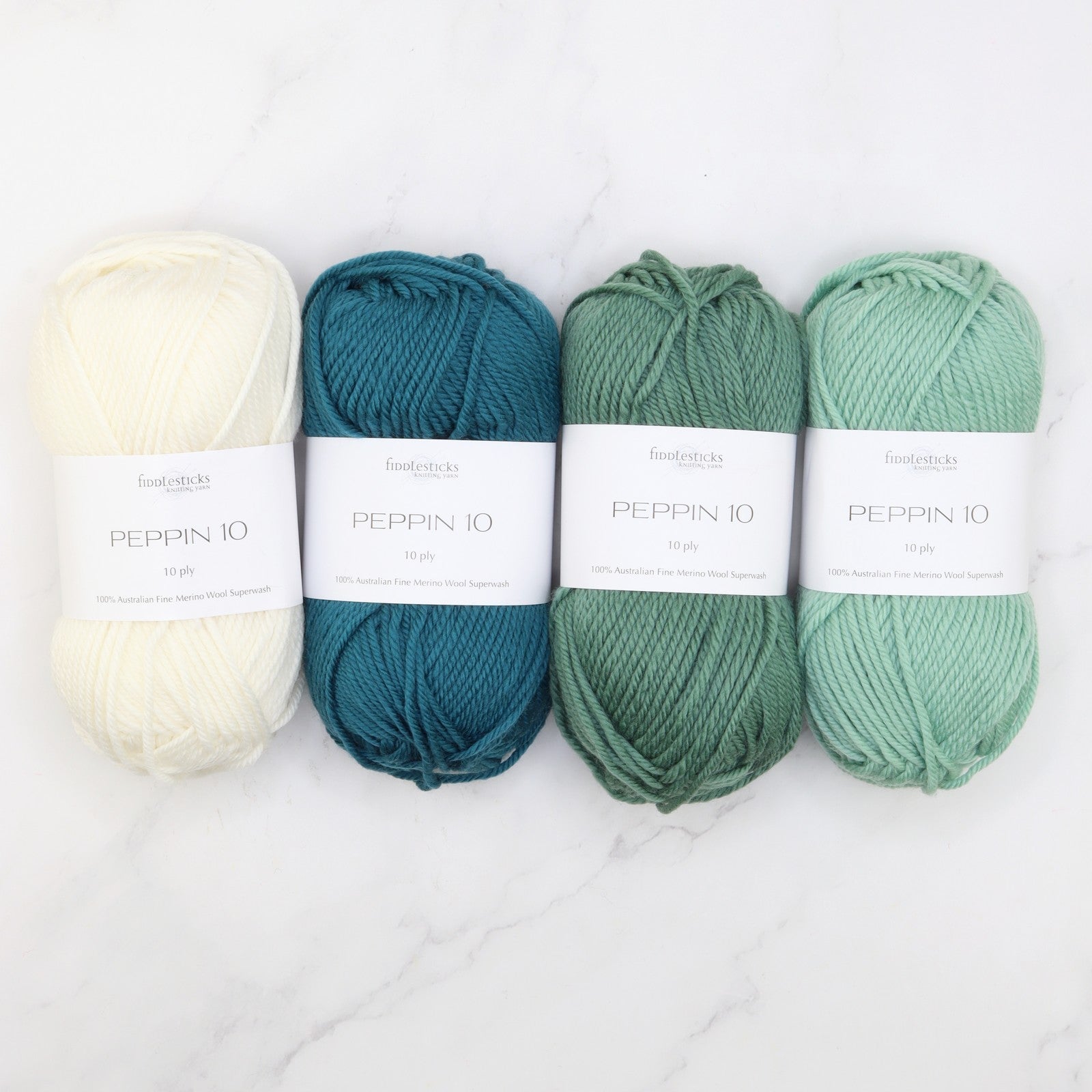 Garter Chevron Baby Blanket kit, colourway Frog Pond