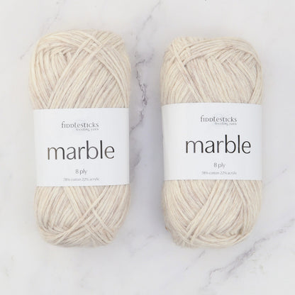 Fiddlesticks Marble in colourway Stone – 8ply weight cotton, acrylic yarn