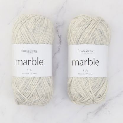Fiddlesticks Marble in colourway Silver – 8ply weight cotton, acrylic yarn