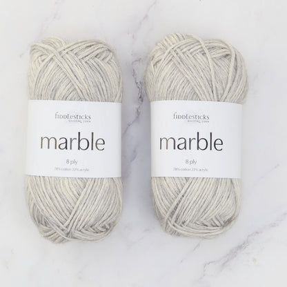 Fiddlesticks Marble in colourway Tin – 8ply weight cotton, acrylic yarn