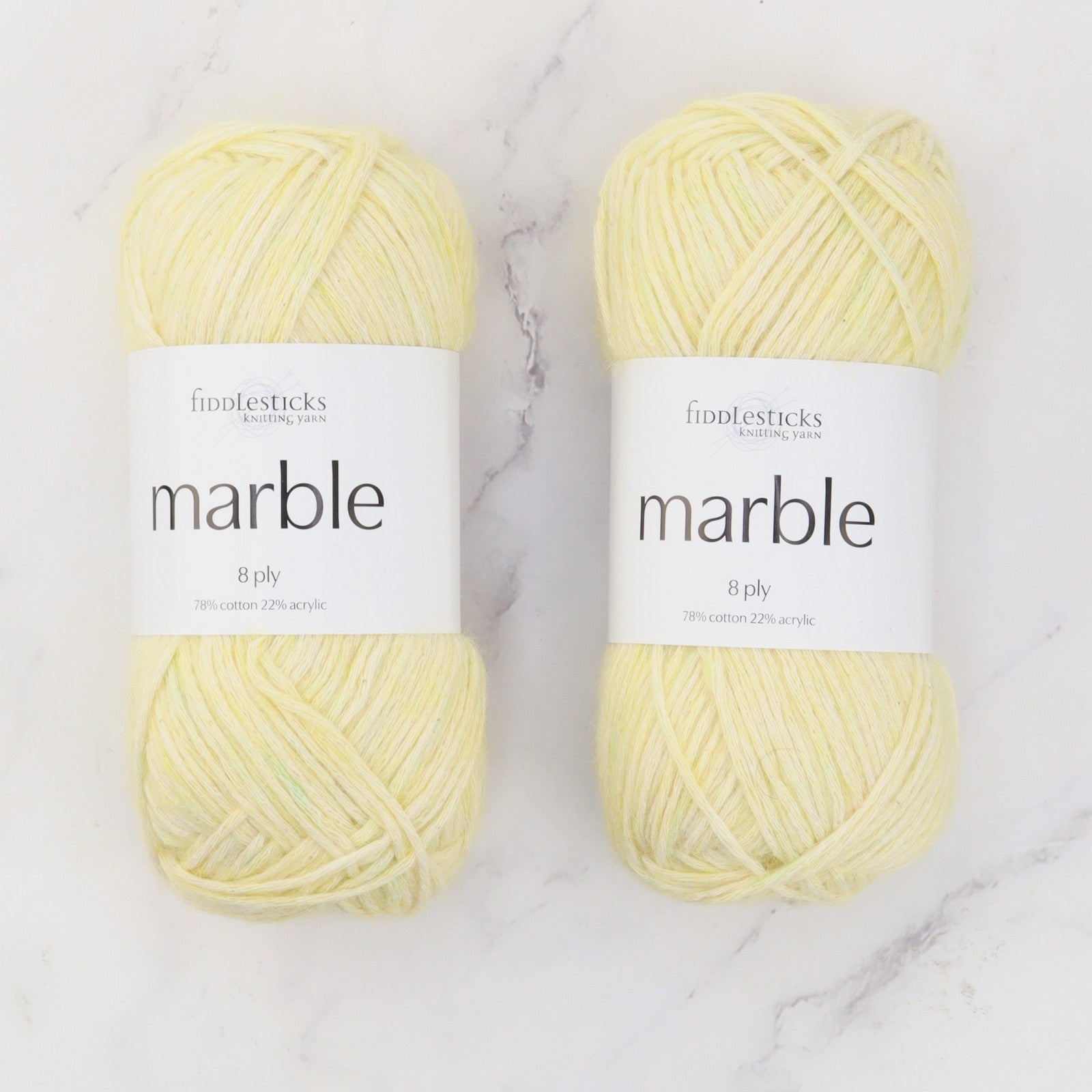 Fiddlesticks Marble in colourway Butter – 8ply weight cotton, acrylic yarn