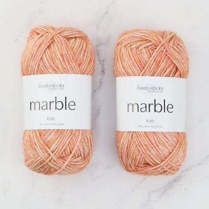 Fiddlesticks Marble in colourway Tangerine – 8ply weight cotton, acrylic yarn