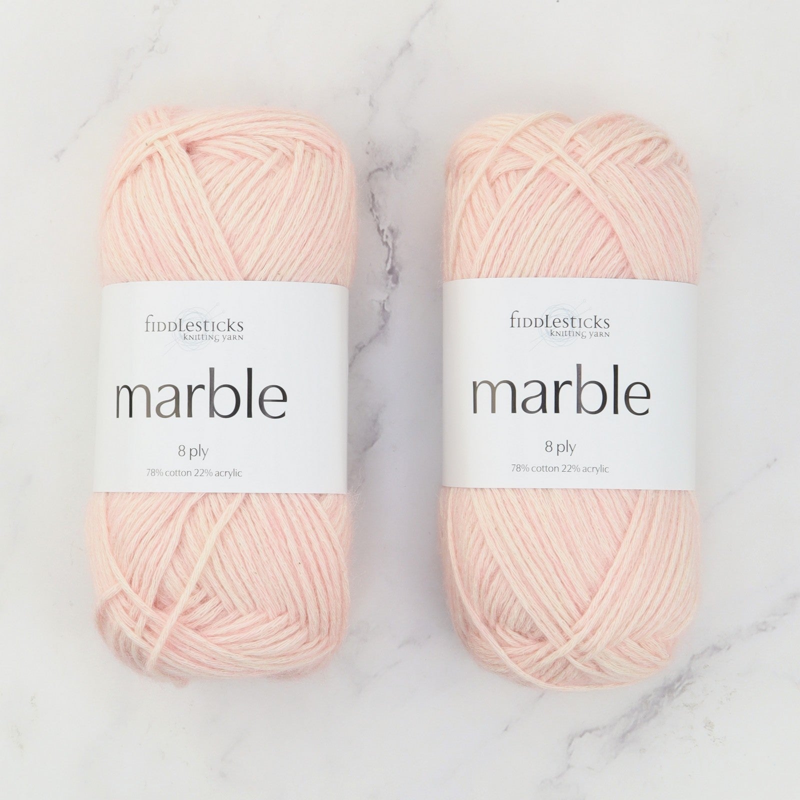 Fiddlesticks Marble in colourway Peony – 8ply weight cotton, acrylic yarn