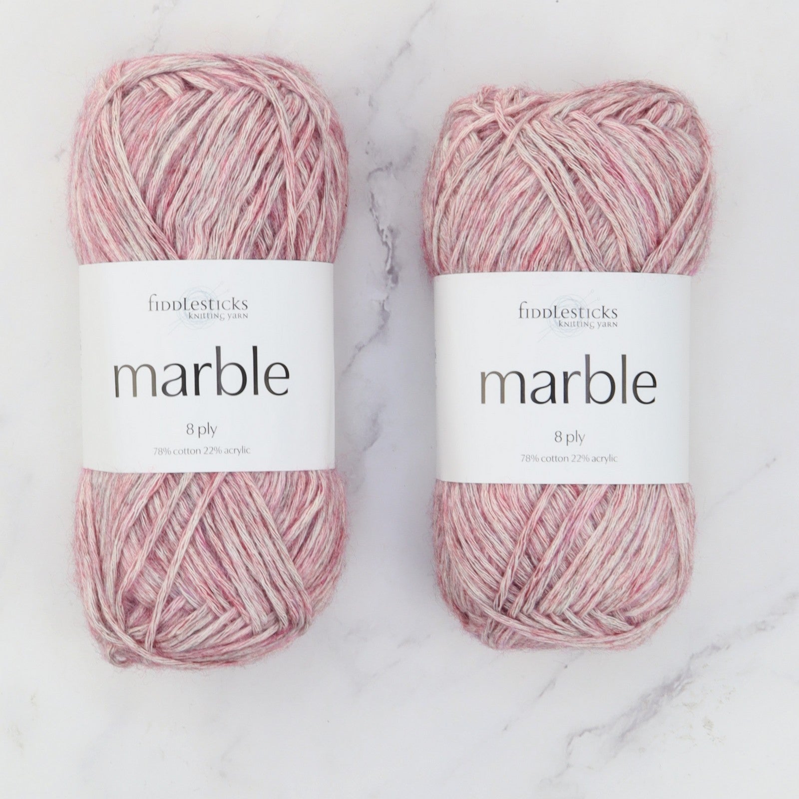 Fiddlesticks Marble in colourway Musk – 8ply weight cotton, acrylic yarn