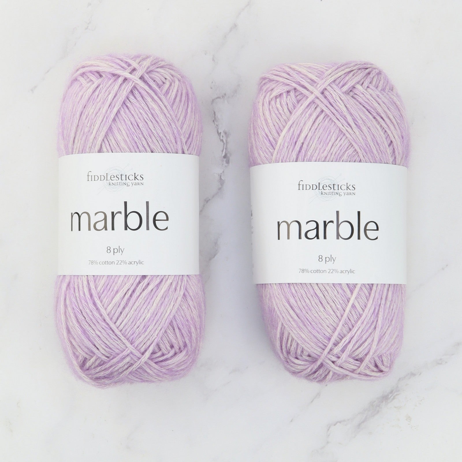 Fiddlesticks Marble in colourway Quartz – 8ply weight cotton, acrylic yarn