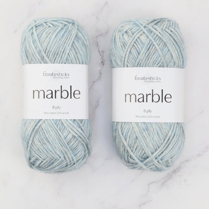 Fiddlesticks Marble in colourway Denim – 8ply weight cotton, acrylic yarn