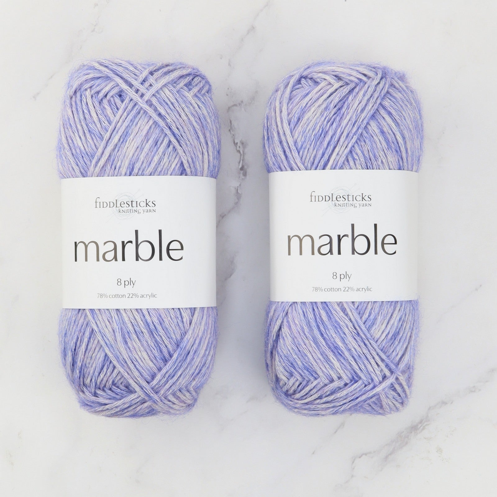 Fiddlesticks Marble in colourway Cobalt – 8ply weight cotton, acrylic yarn