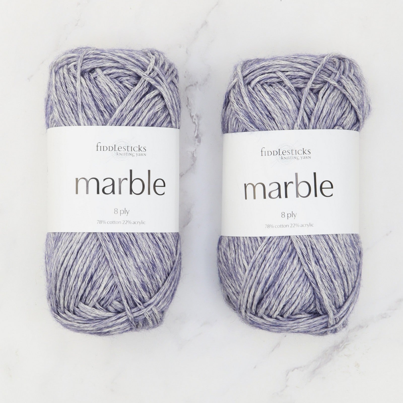 Fiddlesticks Marble in colourway Marine – 8ply weight cotton, acrylic yarn