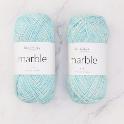 Fiddlesticks Marble in colourway Ocean – 8ply weight cotton, acrylic yarn