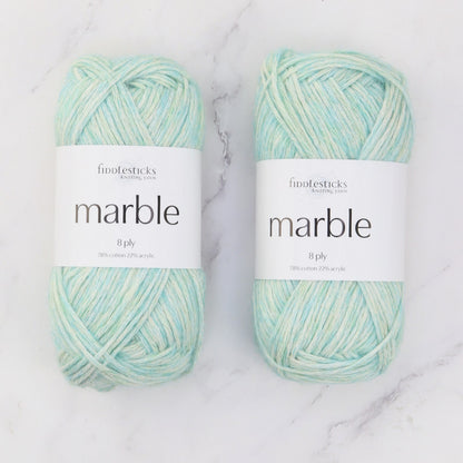 Fiddlesticks Marble in colourway Aqua – 8ply weight cotton, acrylic yarn