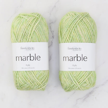 Fiddlesticks Marble in colourway Leaf – 8ply weight cotton, acrylic yarn