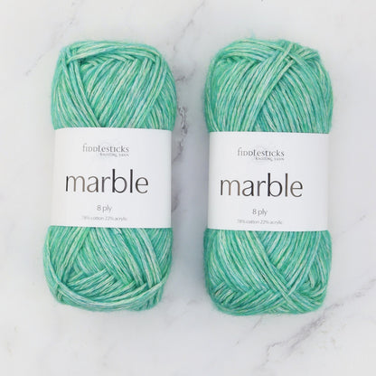 Fiddlesticks Marble in colourway Emerald – 8ply weight cotton, acrylic yarn
