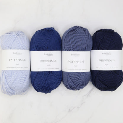 Westknits Geogradient kit in Peppin 4, colourway Jeans