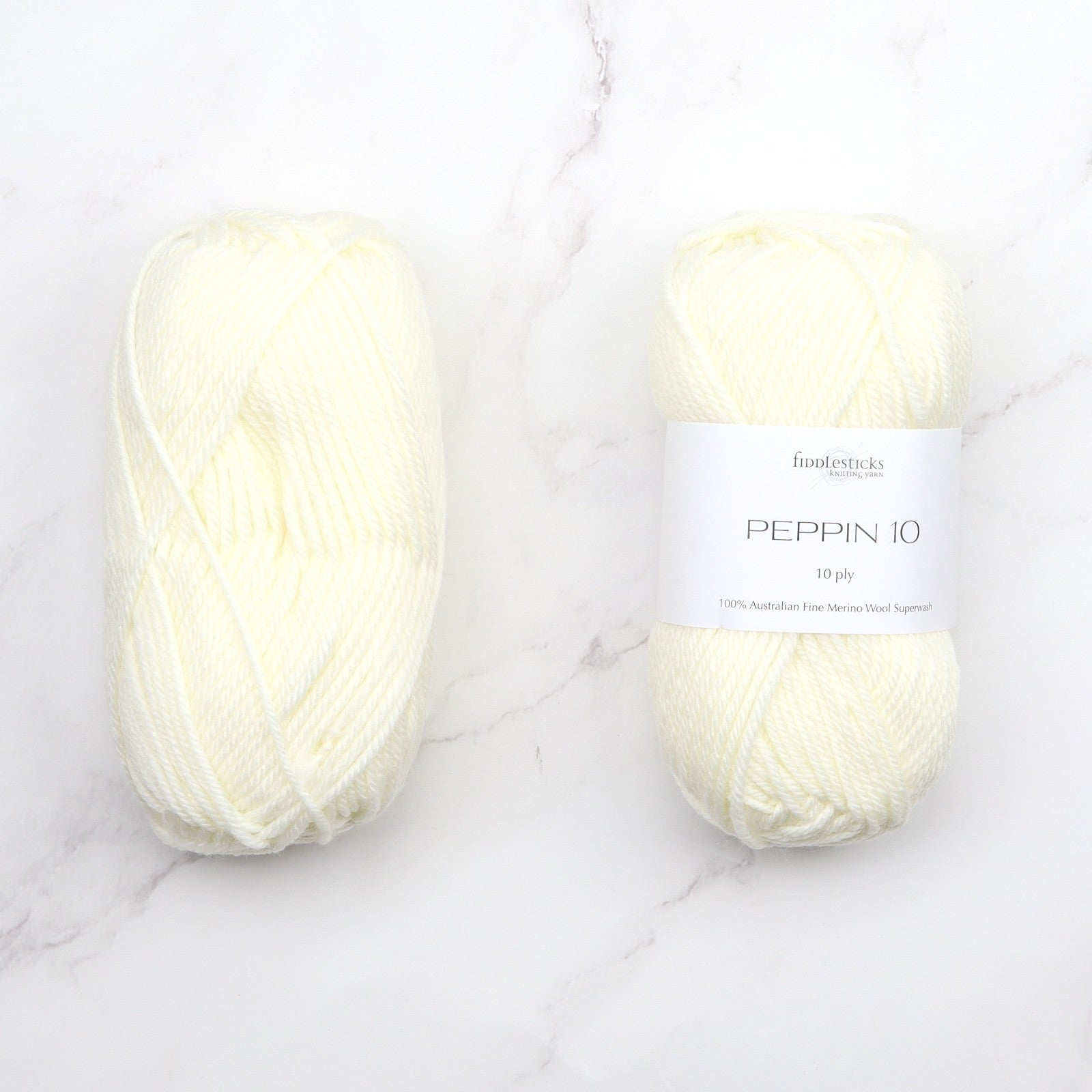 Fiddlesticks Peppin 10 in colourway Cream – 10ply weight wool yarn