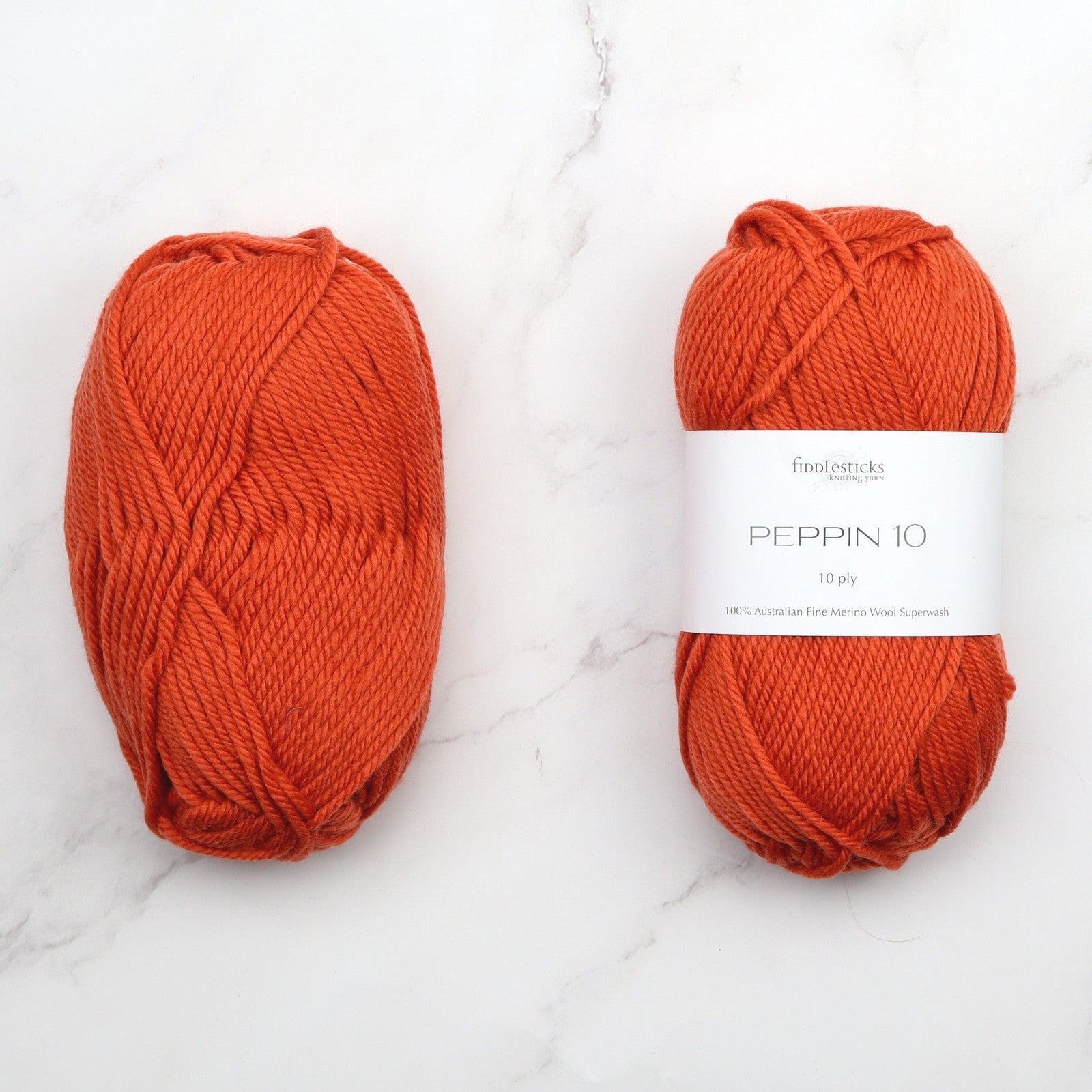 Fiddlesticks Peppin 10 in colourway Burnt Orange – 10ply weight wool yarn