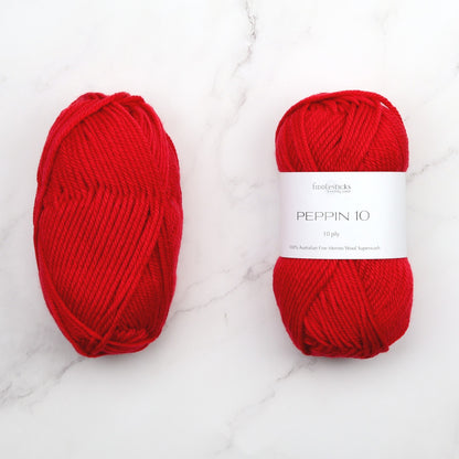 Fiddlesticks Peppin 10 in colourway Cherry – 10ply weight wool yarn