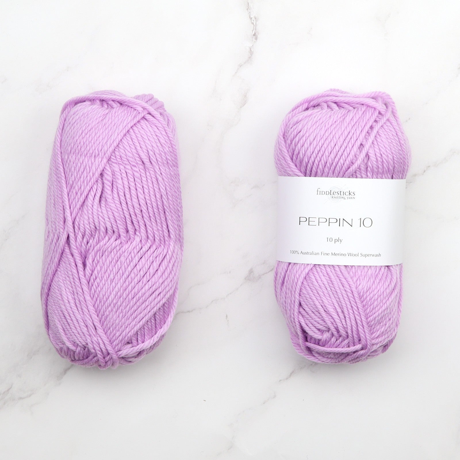 Fiddlesticks Peppin 10 in colourway Lilac – 10ply weight wool yarn