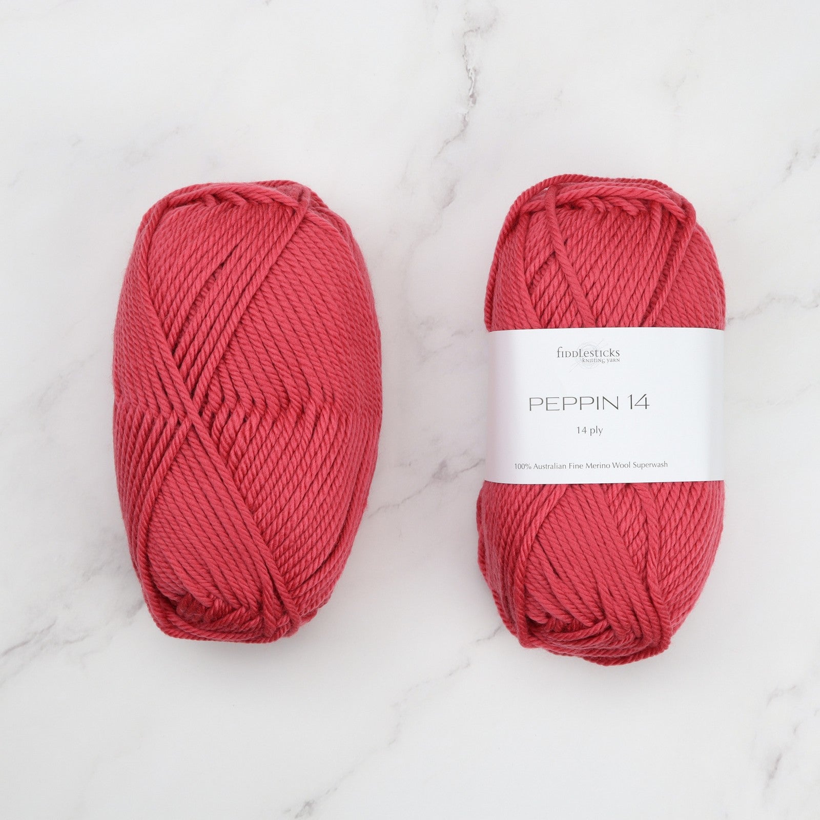 Fiddlesticks Peppin 14 in colourway Coral – 14ply+ weight wool yarn