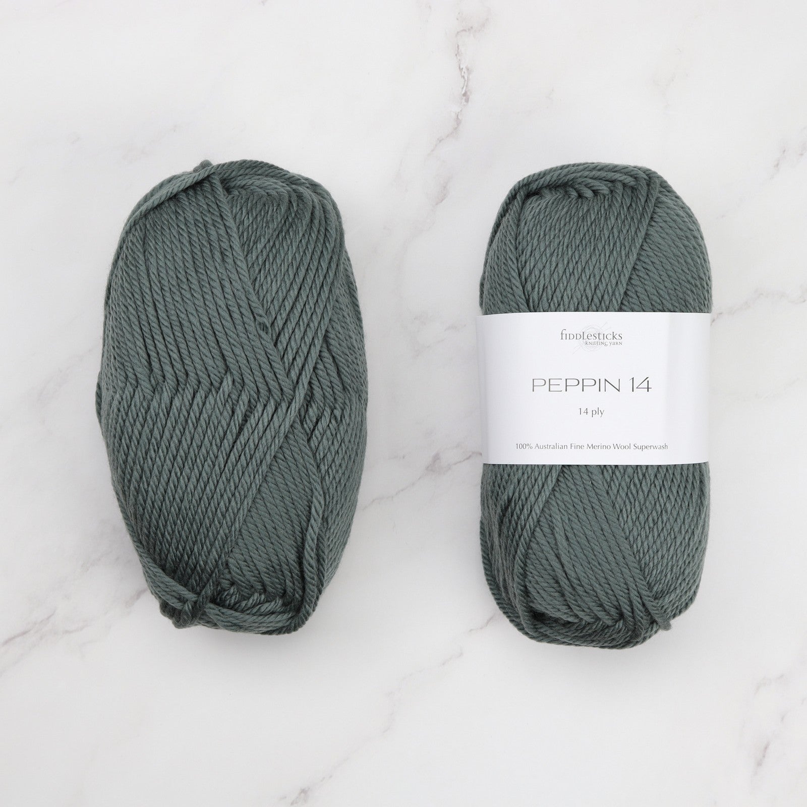 Fiddlesticks Peppin 14 in colourway Moss – 14ply+ weight wool yarn