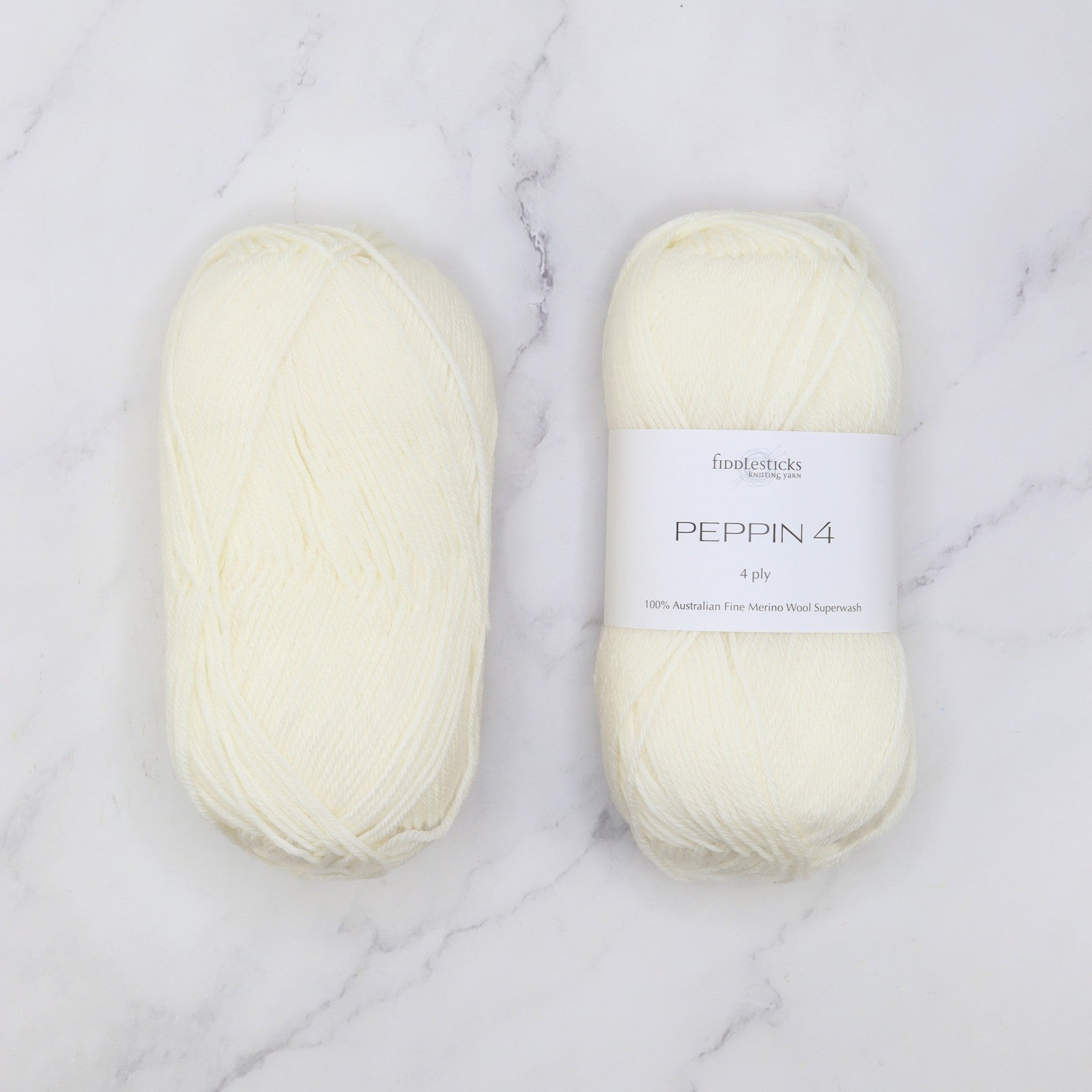 Fiddlesticks Peppin 4 in colourway Cream – 4ply weight merino yarn