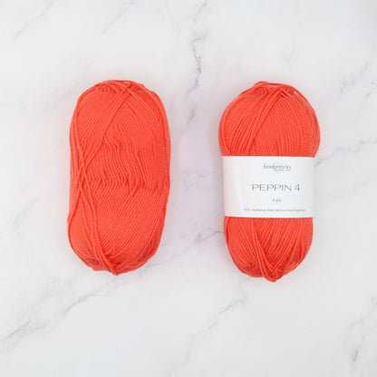 Fiddlesticks Peppin 4 in colourway Melon – 4ply weight merino yarn