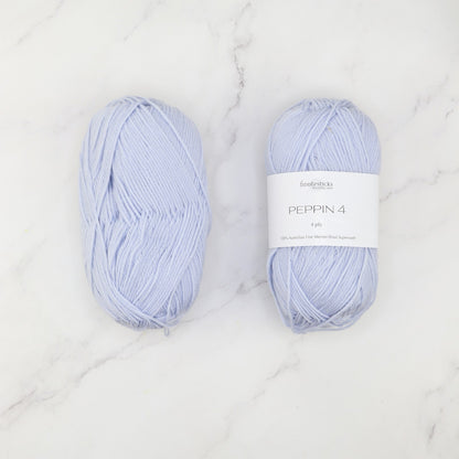 Fiddlesticks Peppin 4 in colourway Ice Blue – 4ply weight merino yarn