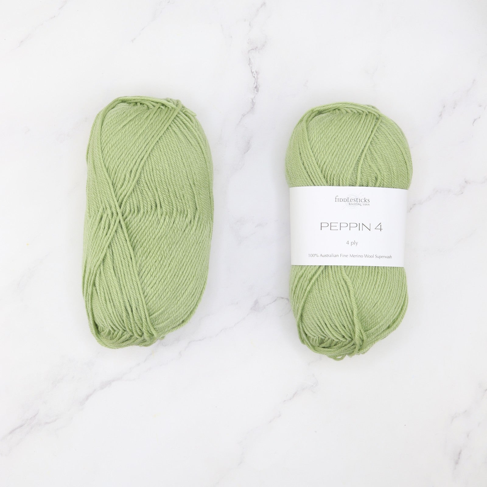 Fiddlesticks Peppin 4 in colourway Leaf – 4ply weight merino yarn