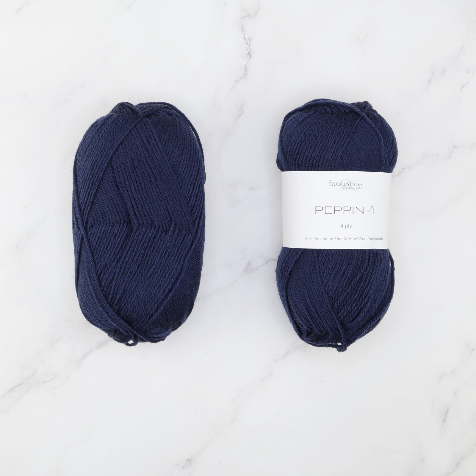 Fiddlesticks Peppin 4 in colourway Navy – 4ply weight merino yarn