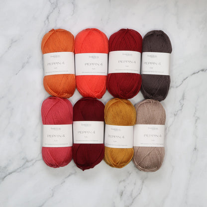 Westknits MKAL 2026 Color Kaleidoscope Kit in Fiddlesticks Peppin 4, colourway Geranium