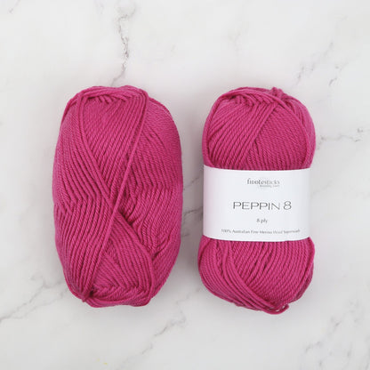 Fiddlesticks Peppin 8 in colourway Lipstick – 8ply weight wool yarn