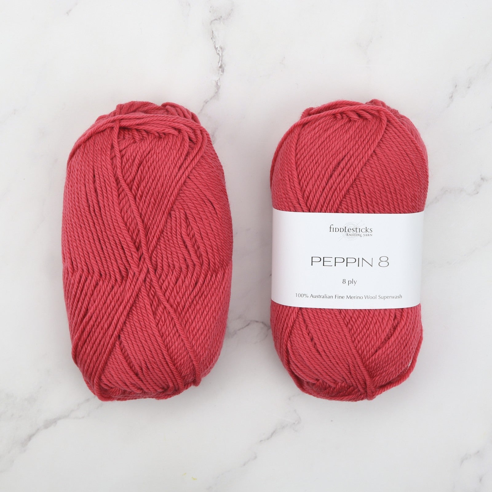 Fiddlesticks Peppin 8 in colourway Coral – 8ply weight wool yarn