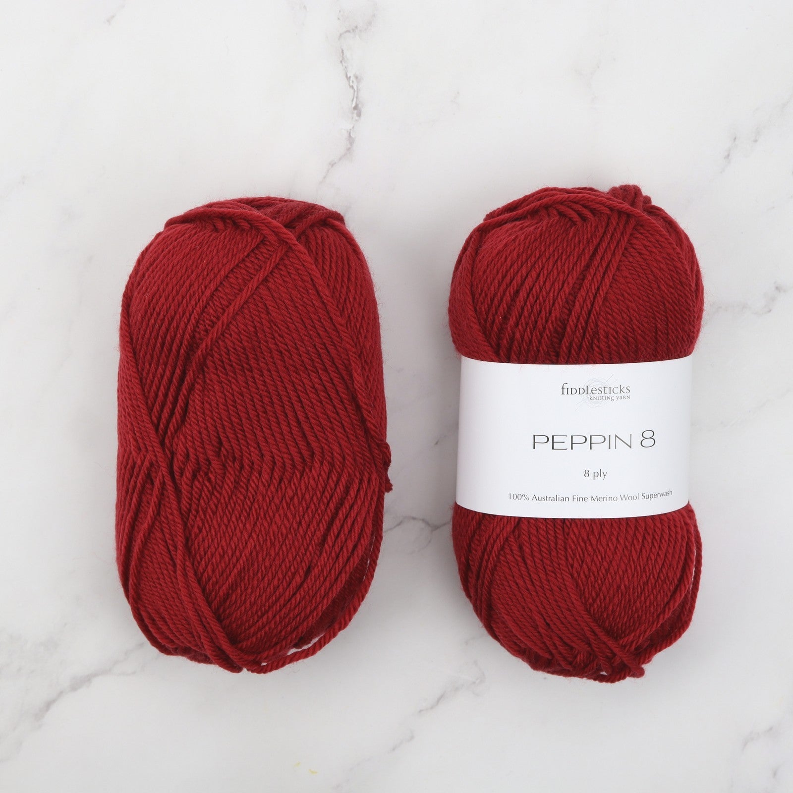 Fiddlesticks Peppin 8 in colourway Geranium – 8ply weight wool yarn