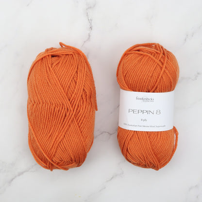 Fiddlesticks Peppin 8 in colourway Copper – 8ply weight wool yarn