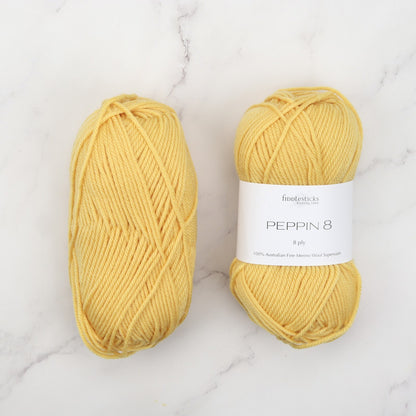 Fiddlesticks Peppin 8 in colourway Butter – 8ply weight wool yarn