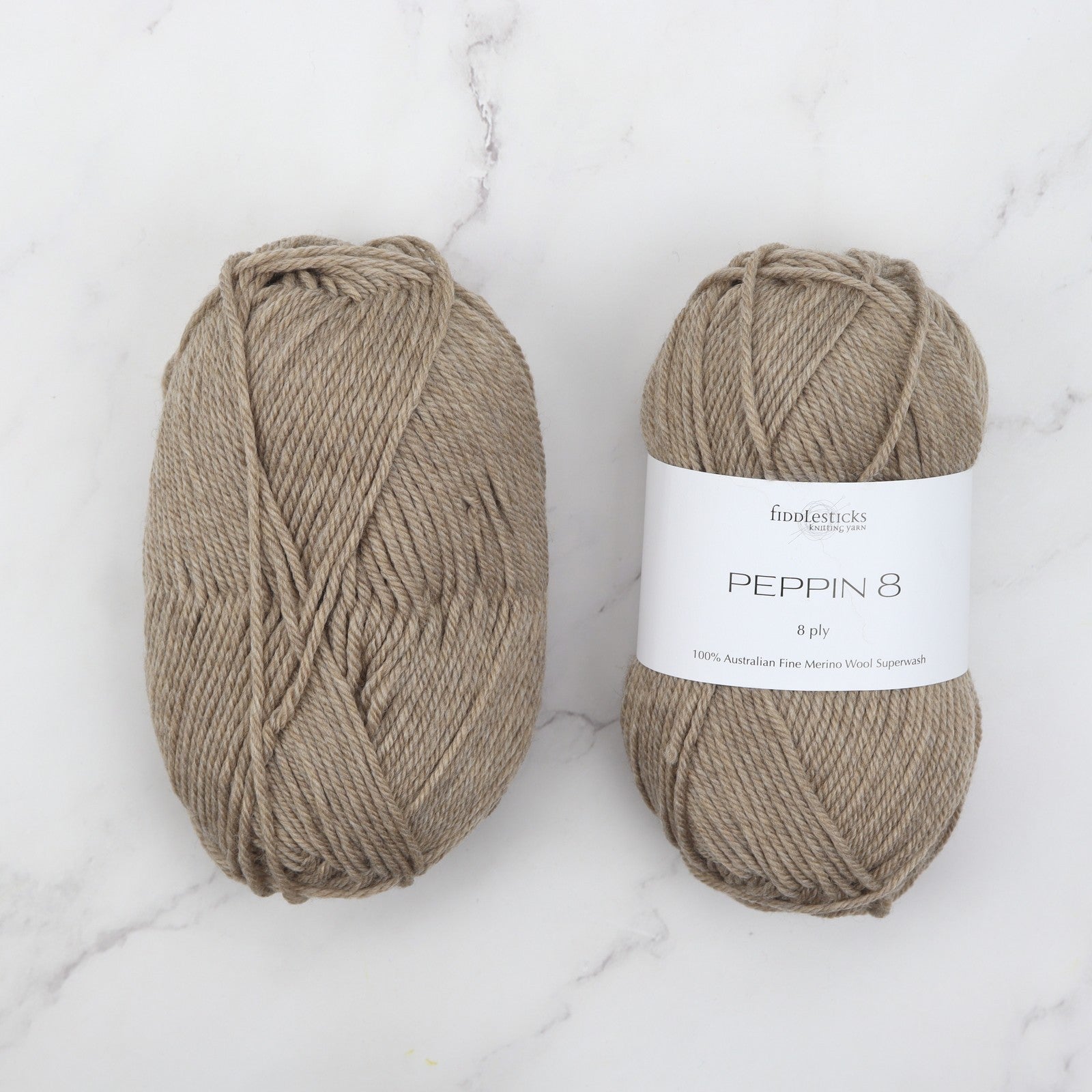 Fiddlesticks Peppin 8 in colourway Stone – 8ply weight wool yarn