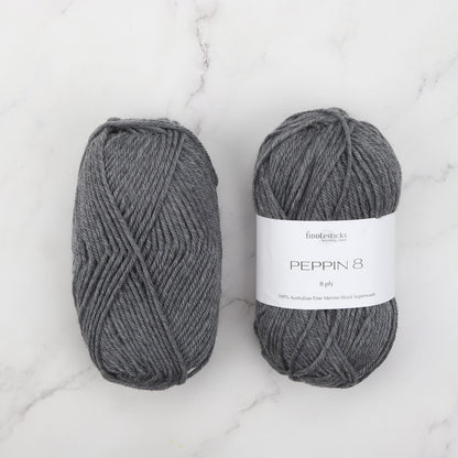 Fiddlesticks Peppin 8 in colourway Silver – 8ply weight wool yarn