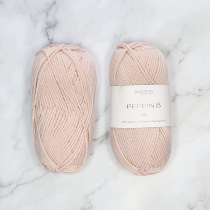 Fiddlesticks Peppin 8 in colourway Pearl – 8ply weight wool yarn