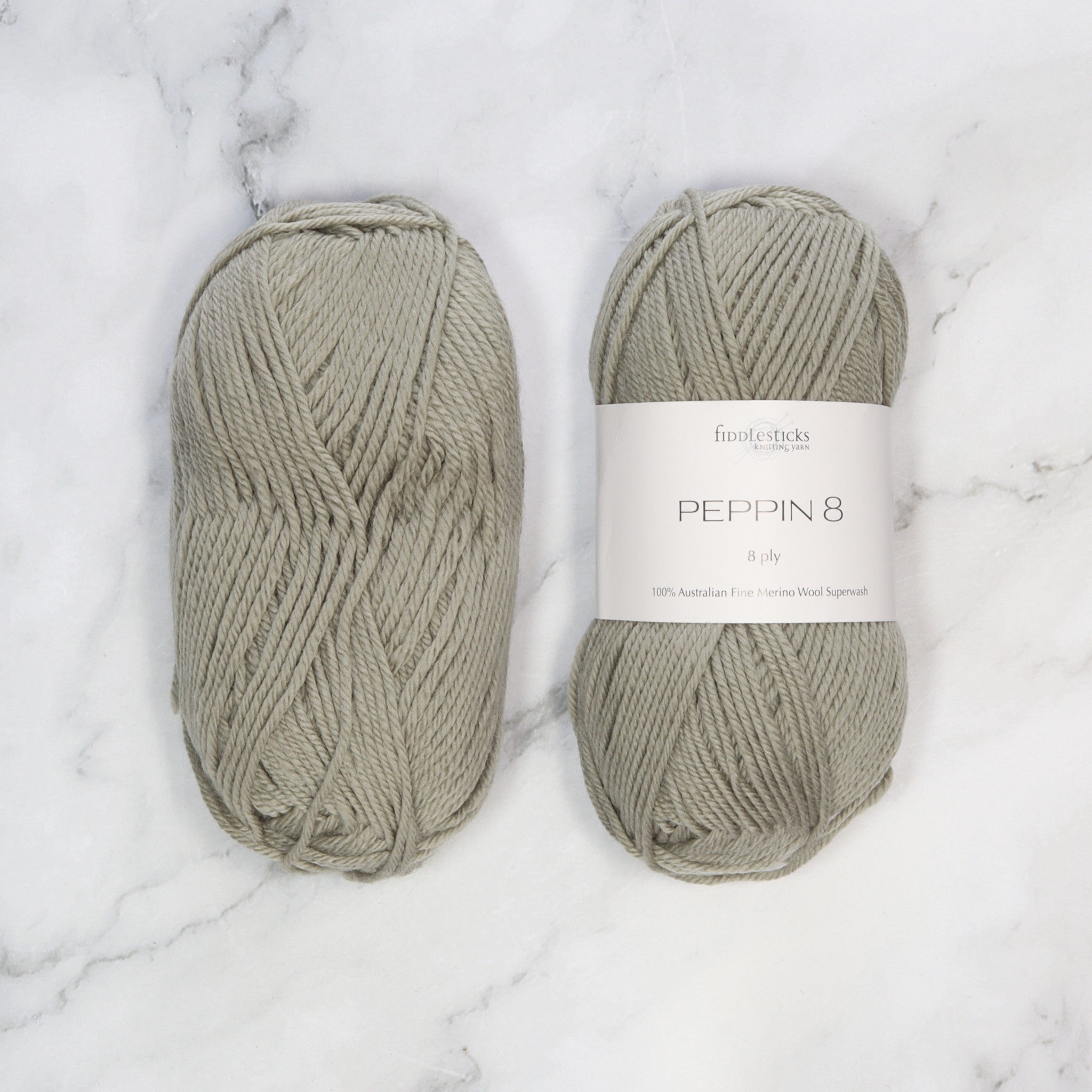 Fiddlesticks Peppin 8 in colourway Sage – 8ply weight wool yarn