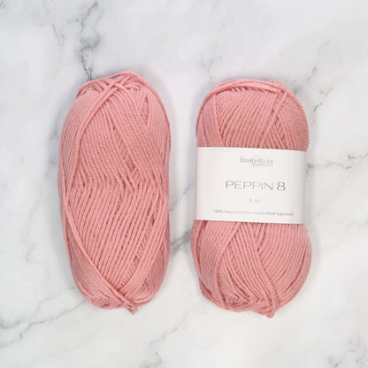 Fiddlesticks Peppin 8 in colourway Blush – 8ply weight wool yarn