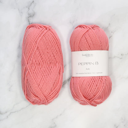 Fiddlesticks Peppin 8 in colourway Rose – 8ply weight wool yarn