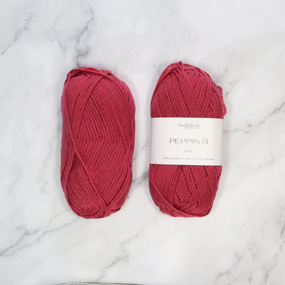 Fiddlesticks Peppin 8 in colourway Plum – 8ply weight wool yarn