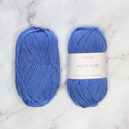 Fiddlesticks Peppin 8 in colourway Sapphire – 8ply weight wool yarn